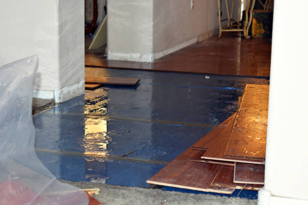 Professional Flood Damage Restoration technician working in Westport, IN
